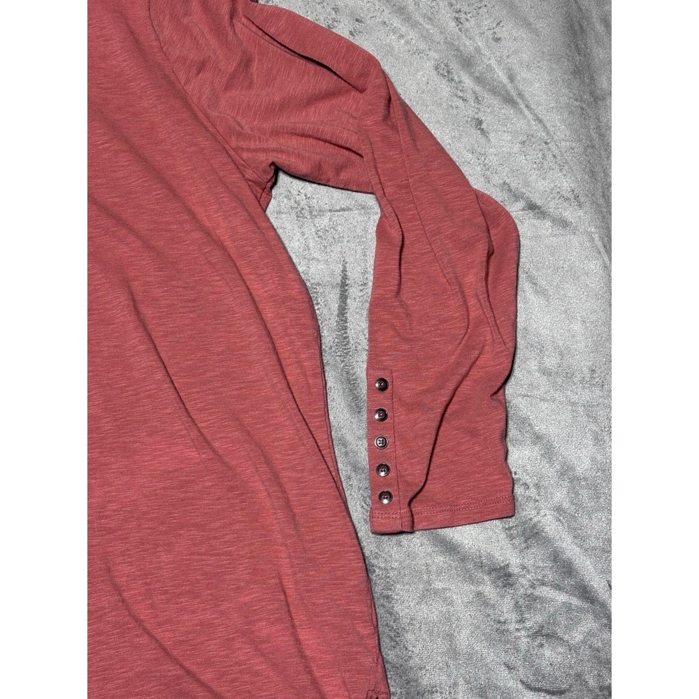 J Jill Women Size L Red Long Sleeve Shirt Stained - Picture 2 of 10